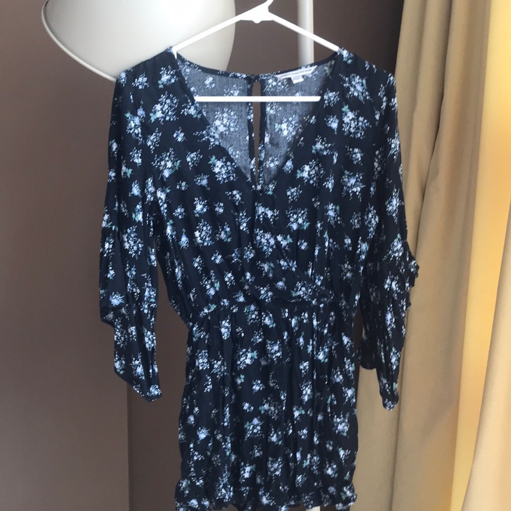 Black floral romper